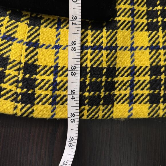 Vintage Joan Leslie Jacket Womens 8 Yellow Plaid Wool Blazer Clueless 90s Retro - Picture 9 of 10